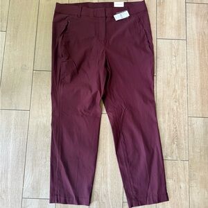 NWT size 16 Lane Bryant Burgundy Midrise Slim Angle Dress Pants